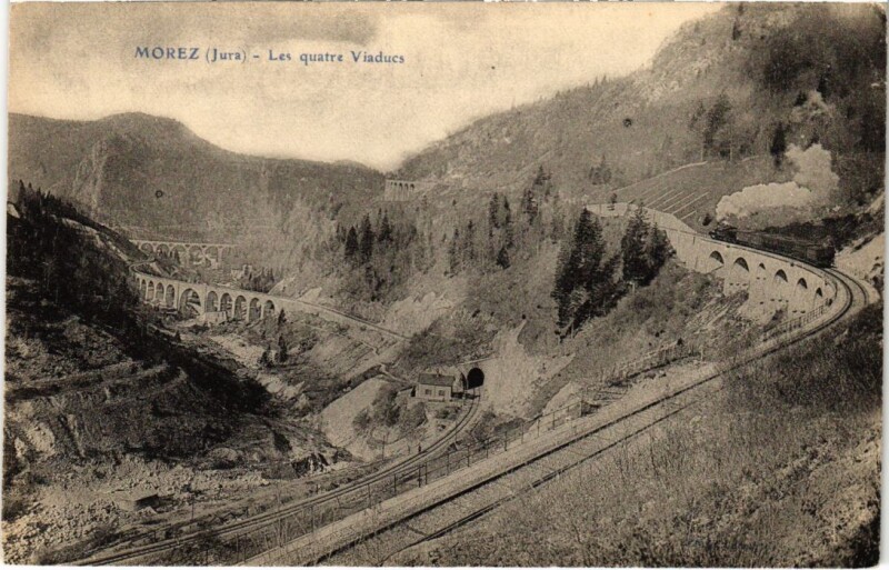 Carte postale ancienne Morez- Les Quatre Viaducs France