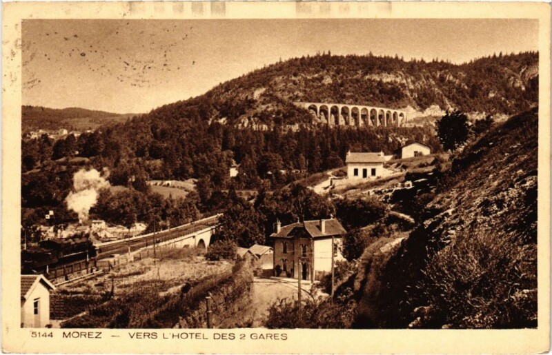 Carte postale ancienne Morez- vers l'Hotel des 2 Gares France