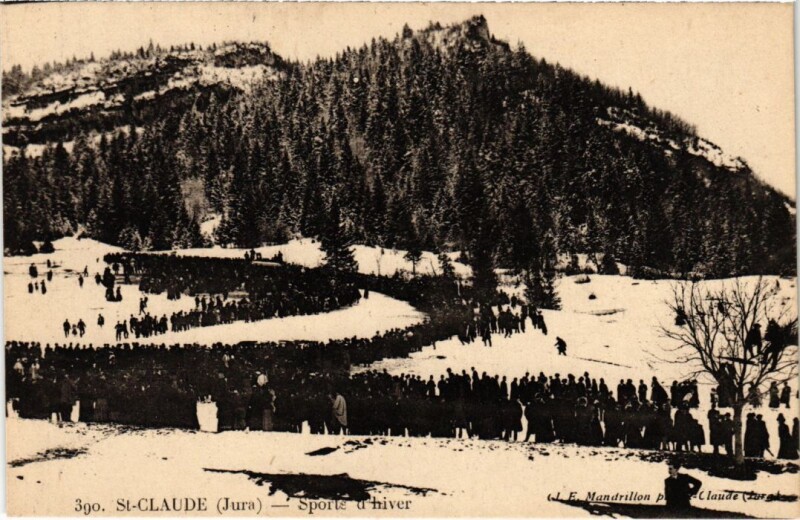 Carte postale ancienne Saint Claude- Sports d'hiver France à Saint-Claude