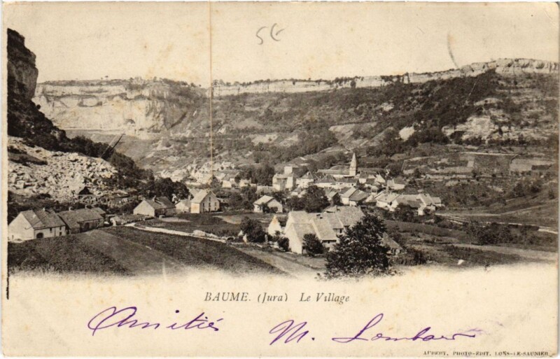 Carte postale ancienne Baume- Le Village France