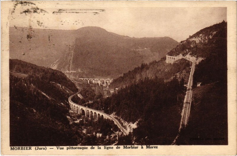 Carte postale ancienne Morbier- vue pittoresque de la ligne France à Morbier