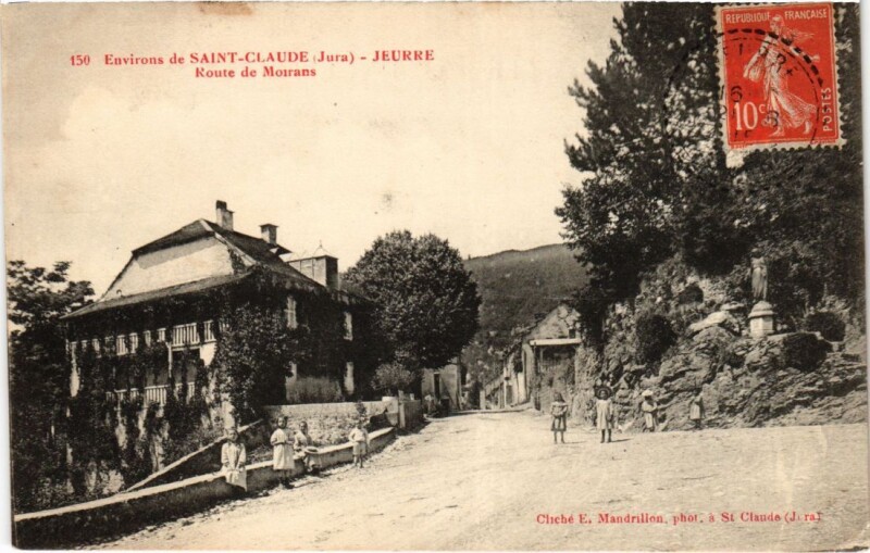 Carte postale ancienne Jeurre- Route de Moirans France à Jeurre