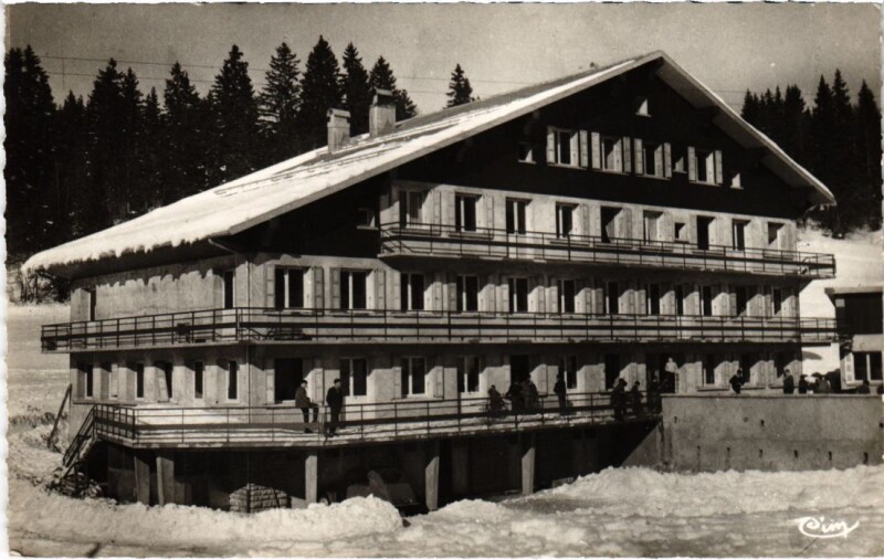 Carte postale ancienne Lamoura- Combe du Lac, Ecole des Neiges France à Lamoura