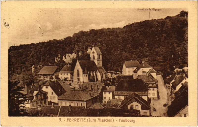 Carte postale ancienne Ferrette- Faubourg France