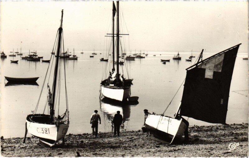 Carte postale ancienne Cancale Les Bateaux dans le Port France à Cancale