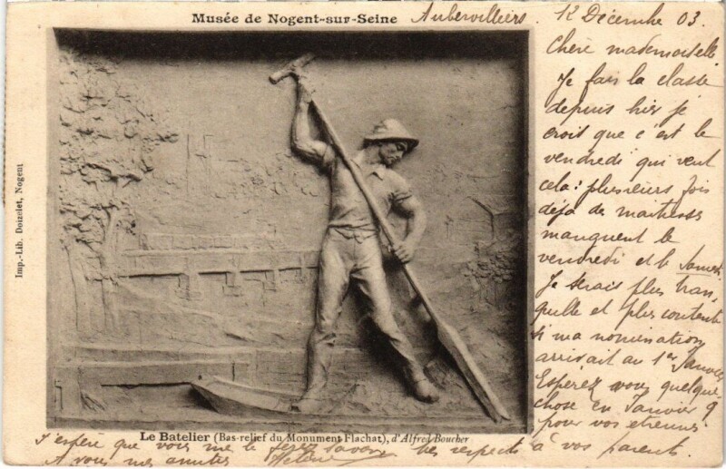 Carte postale ancienne Nogent-sur-Seine - Musée Le Batelier à Nogent-sur-Seine