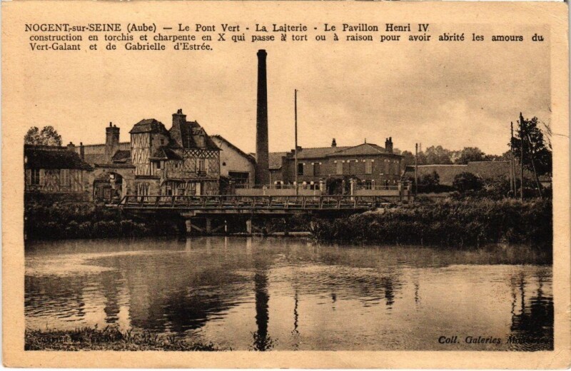 Carte postale ancienne Nogent-sur-Seine - Le Pont Vert à Nogent-sur-Seine
