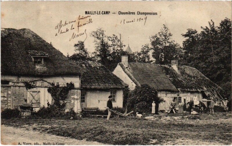 Carte postale ancienne Mailly-le-Camp - Chaumiere Champenoises à Mailly-le-Camp
