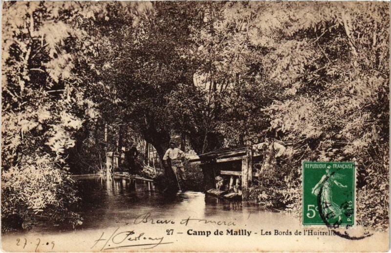 Carte postale ancienne Camp-de-Mailly - Les Bords de l'Huitrelle
