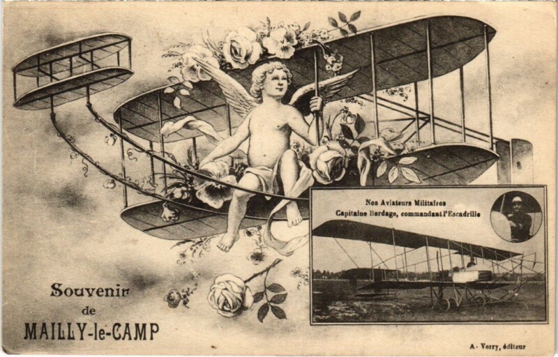 Carte postale ancienne Camp-de-Mailly - Souvenir aéroplan