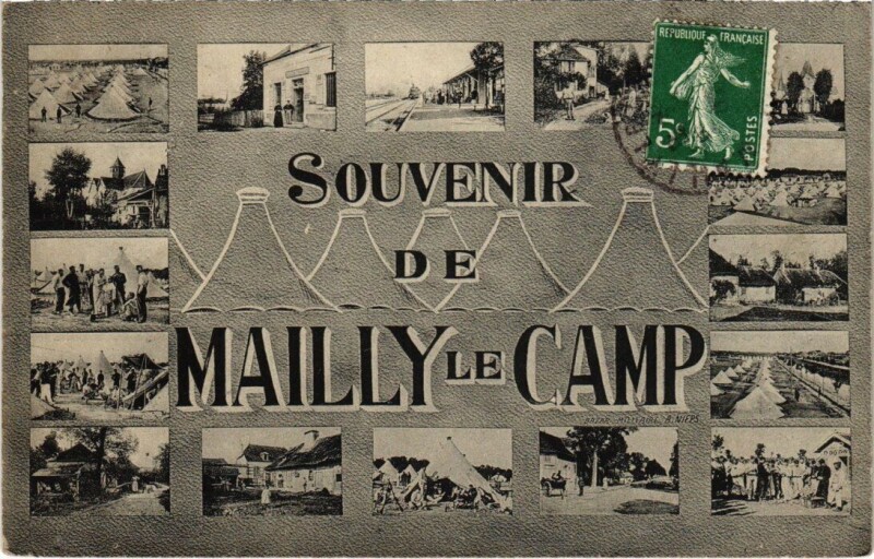 Carte postale ancienne Camp-de-Mailly - Souvenir collage