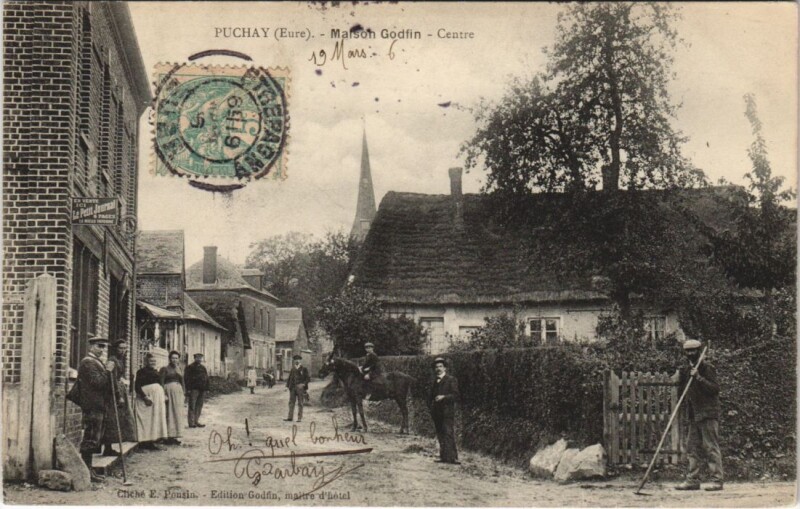 Carte postale ancienne Puchay-Maison Godfin-Centre à Puchay