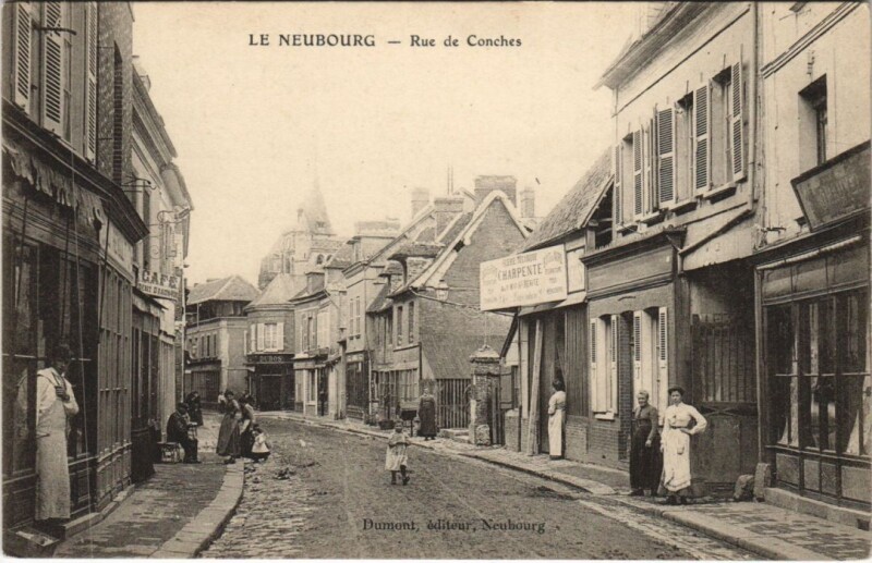 Carte postale ancienne Le Neubourg-Rue de Conches au Neubourg