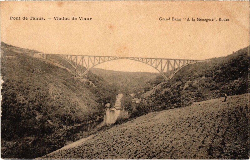 Carte postale ancienne Pont de Tanus Viaduc de Viaur France à Tanus