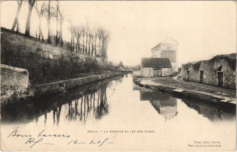 Carte postale ancienne Senlis - La Nonette Et Les Dos D'Ane à Senlis