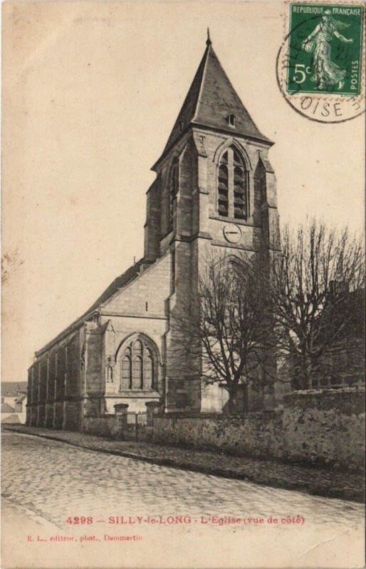 Carte postale ancienne Silly - Le - Long L'Eglise à Silly-le-Long