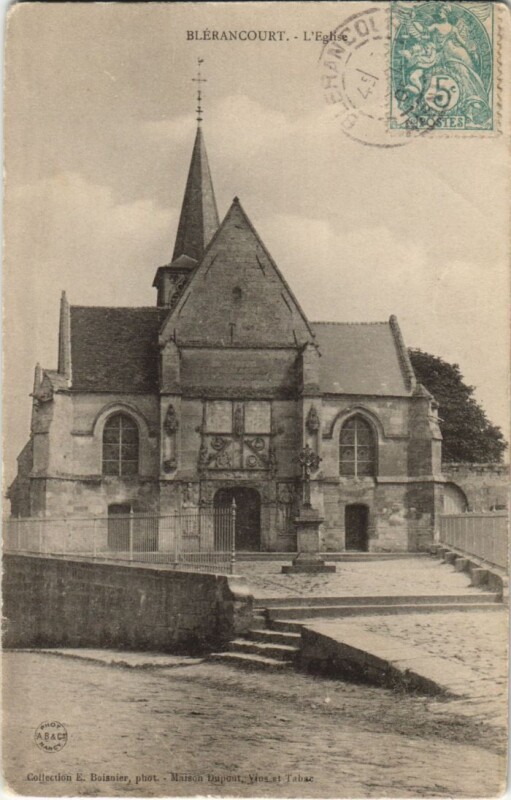Carte postale ancienne Blerancourt - L'Eglise à Blérancourt