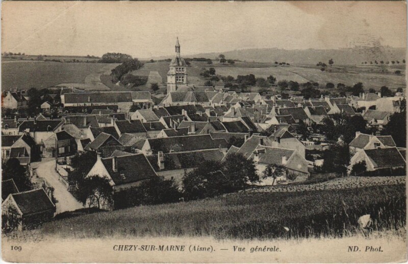 Carte postale ancienne Chezy-sur-Marne - Vue Generale à Chézy-sur-Marne