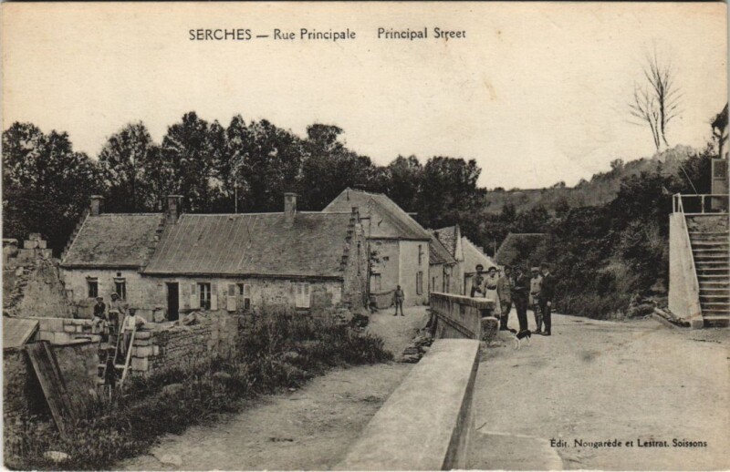 Carte postale ancienne Serches - Rue Principale à Serches