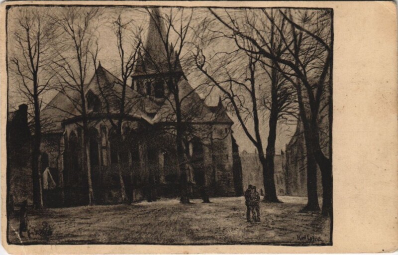Carte postale ancienne Vervins - Hohenzollernplatz mit Kirche à Vervins