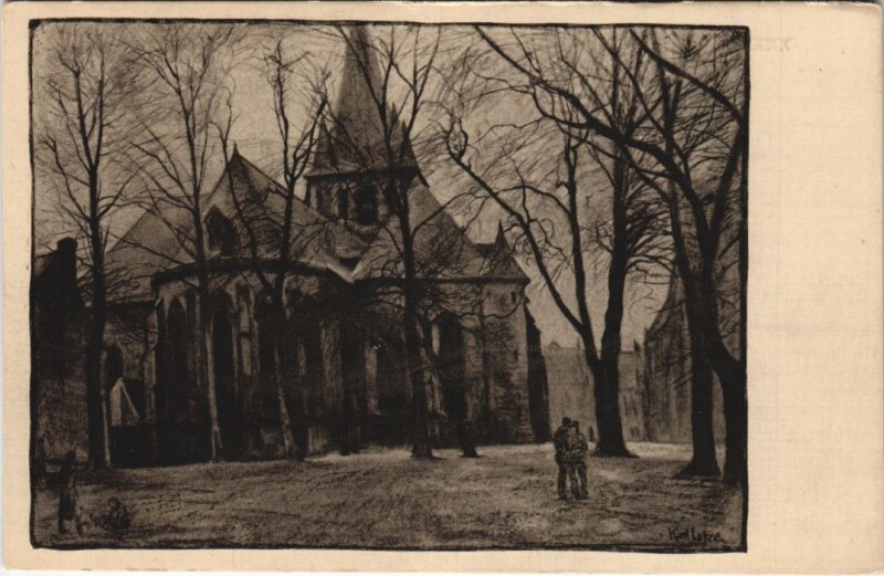 Carte postale ancienne Vervins - Hohenzollernplatz mit Kirche à Vervins