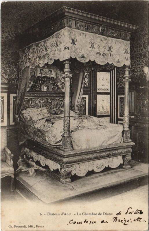 Carte postale ancienne Chateau d'Anet - La Chambre de Diane