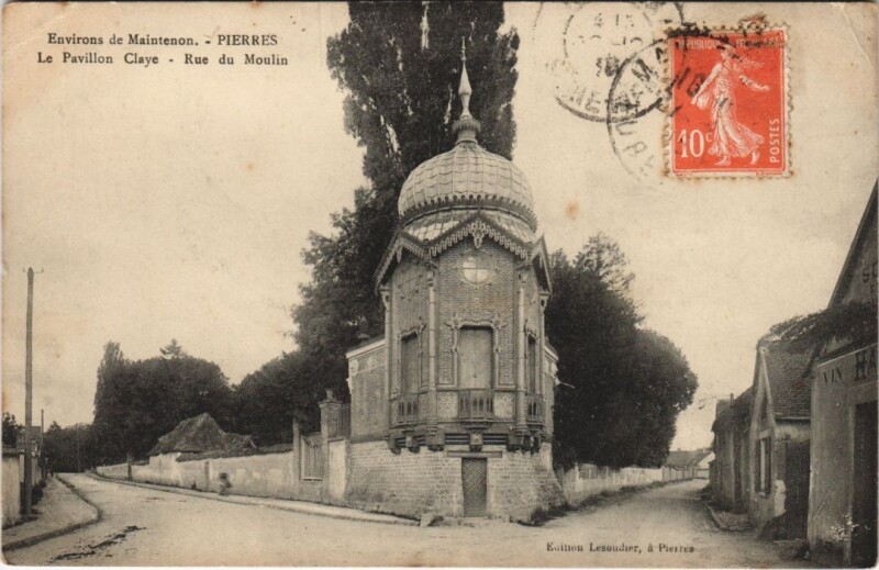 Carte postale ancienne Environs de Maintenon - Piérres - Le Pavillon Claye - Rue du Moulin à Maintenon