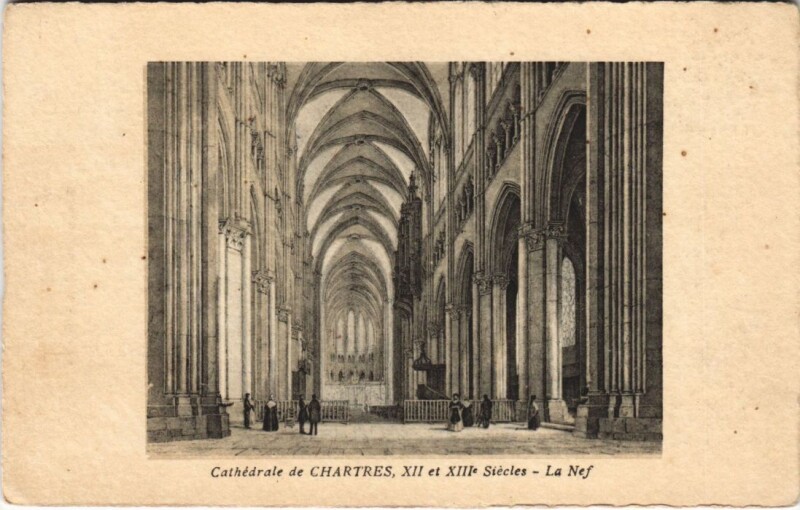 Carte postale ancienne Cathédrale de Chartres Xii et Xiii siécles - La Nef à Chartres