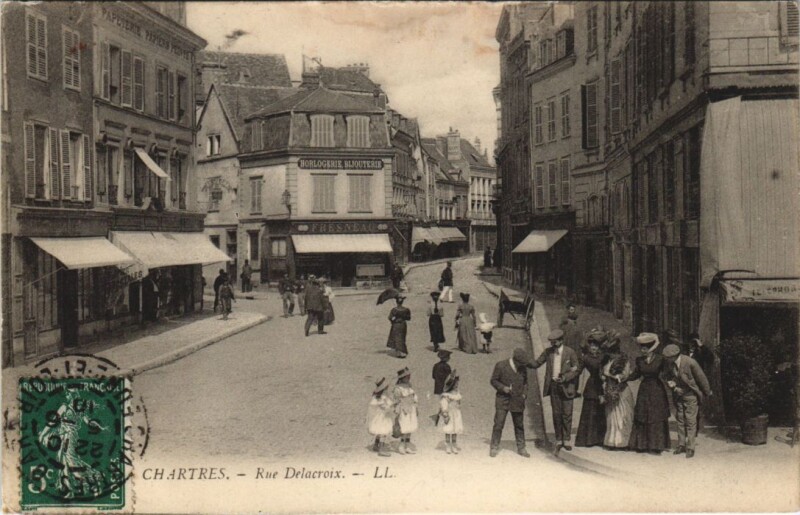 Carte postale ancienne Chartres - Rue Delacroix à Chartres