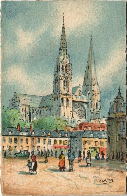Carte postale ancienne Chartres - La Cathédrale à Chartres
