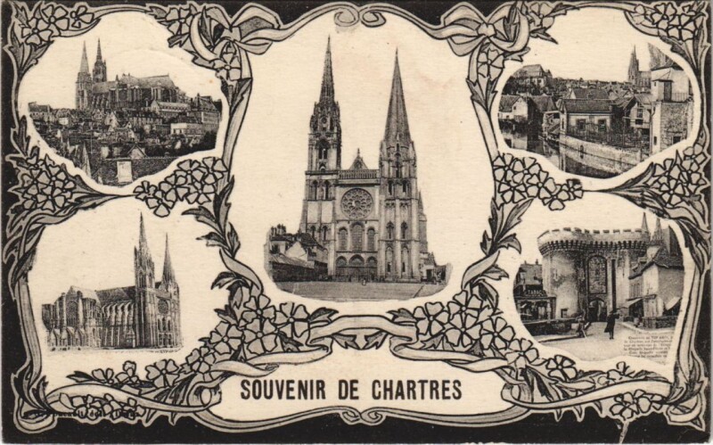 Carte postale ancienne Souvenir de Chartres à Chartres