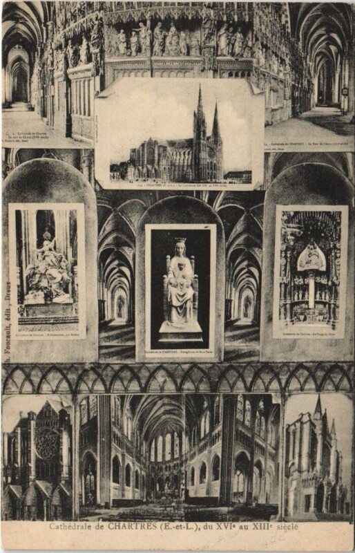 Carte postale ancienne Cathédrale de Chartres du Xvi au Xiii siécle à Chartres