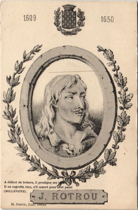 Carte postale ancienne 1609 - 1650 - J. Rotrou - A défault de trésors il (Millevoye)