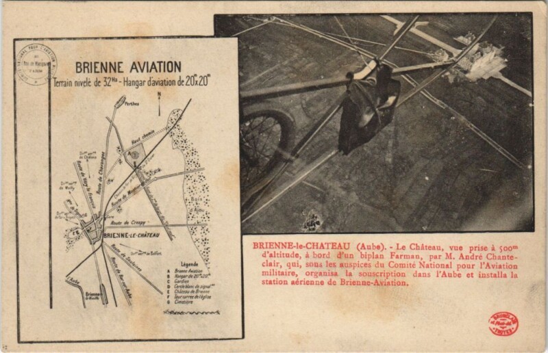Carte postale ancienne Brienne-le-Chateau Aviation