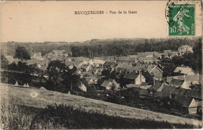 Carte postale ancienne Hucqueliers-Vue de la Gare à Hucqueliers