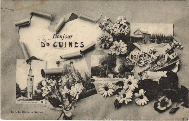 Carte postale ancienne Bonjour De Guines