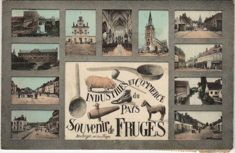 Carte postale ancienne Souvenir de Fruges à Fruges
