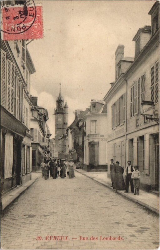 Carte postale ancienne Evreux - Rue des Lombards à Évreux