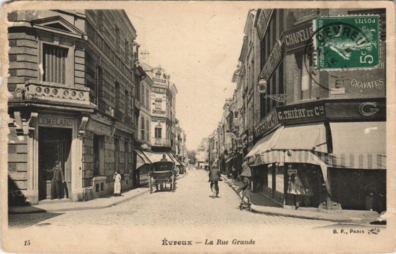 Carte postale ancienne Evreux - La Rou Grande à Évreux