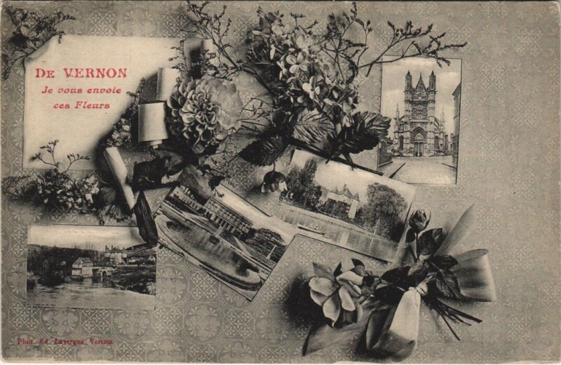 Carte postale ancienne De Vernon de vous envole ces fleurs à Vernon