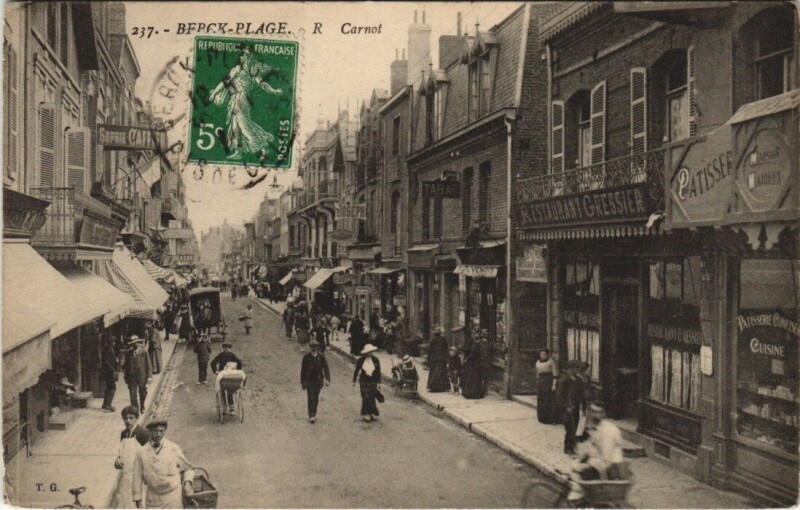 Carte postale ancienne Berck-Plage - Rue Carnot à Berck