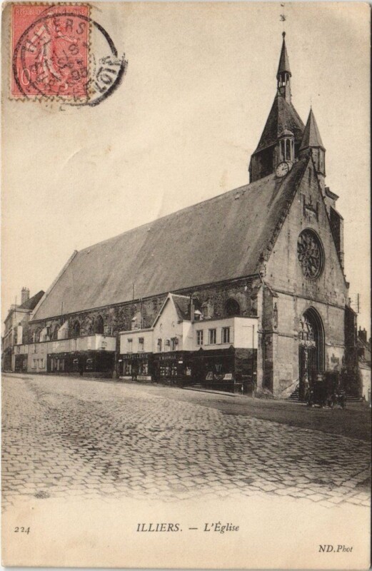Carte postale ancienne Illiers - l'Eglise