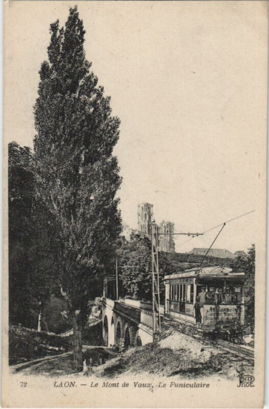 Carte postale ancienne Laon- Le Mont de Vaux, Le Faniculaire France