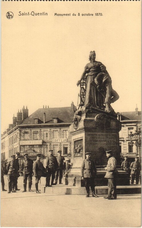 Carte postale ancienne Saint Quentin- Monument du 8 octobre 1870 France à Saint-Quentin