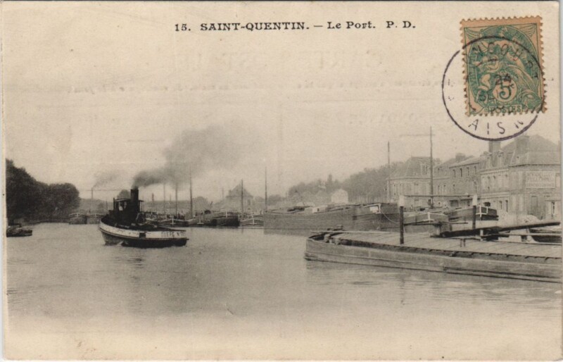Carte postale ancienne Saint Quentin- Le Port France à Saint-Quentin