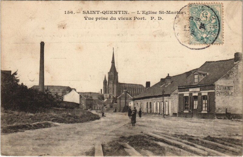 Carte postale ancienne Saint Quentin- Eglise Saint-Martin France à Saint-Quentin