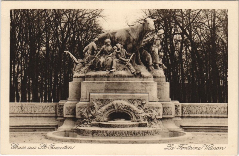 Carte postale ancienne Saint Quentin- La Fontaine Vasson France à Saint-Quentin