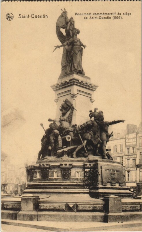 Carte postale ancienne Saint Quentin- Monument commemoratif du siege France à Saint-Quentin