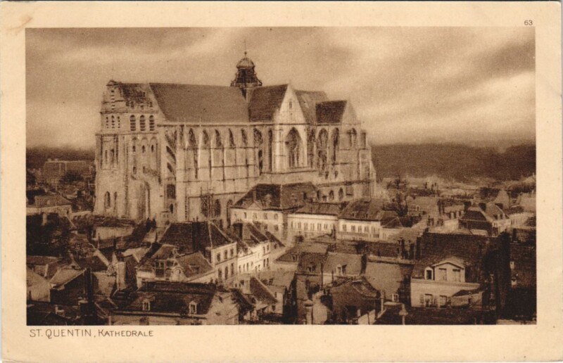 Carte postale ancienne Saint Quentin- La Cathedrale France à Saint-Quentin