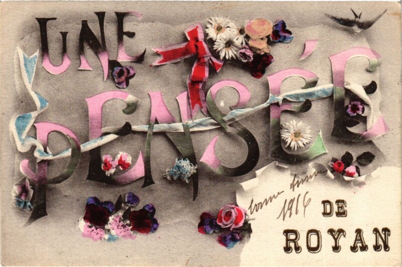 Carte postale ancienne Une Pensée de Royan à Royan